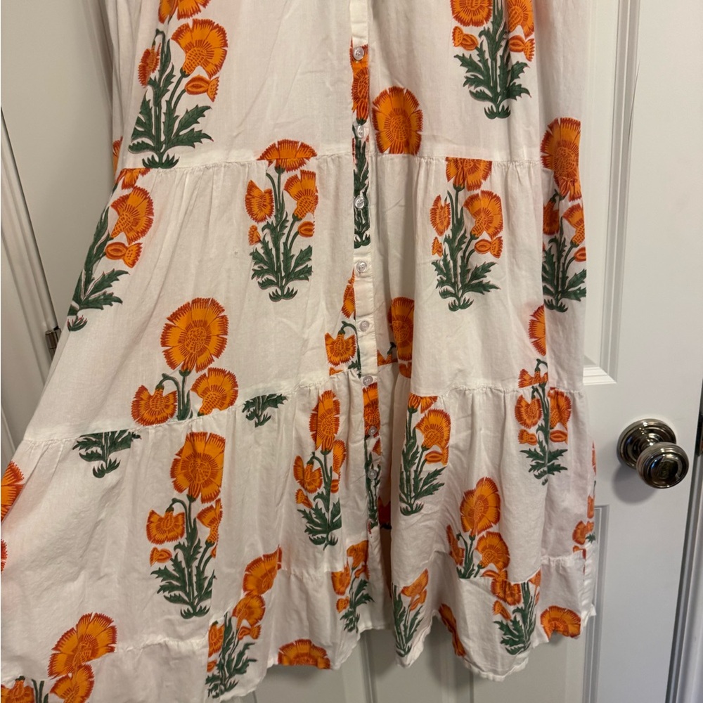 Victoria Dunn White and Orange Floral Dress - Picture 5 of 6